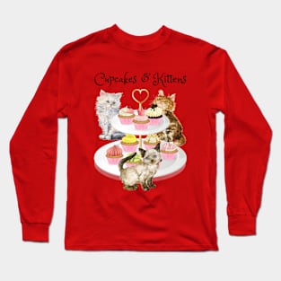 Cupcakes & Kittens, Cats & Dessert Long Sleeve T-Shirt